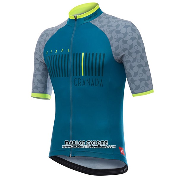 2017 Maillot Ciclismo Granada Vuelta Espana Bleu Manches Courtes et Cuissard